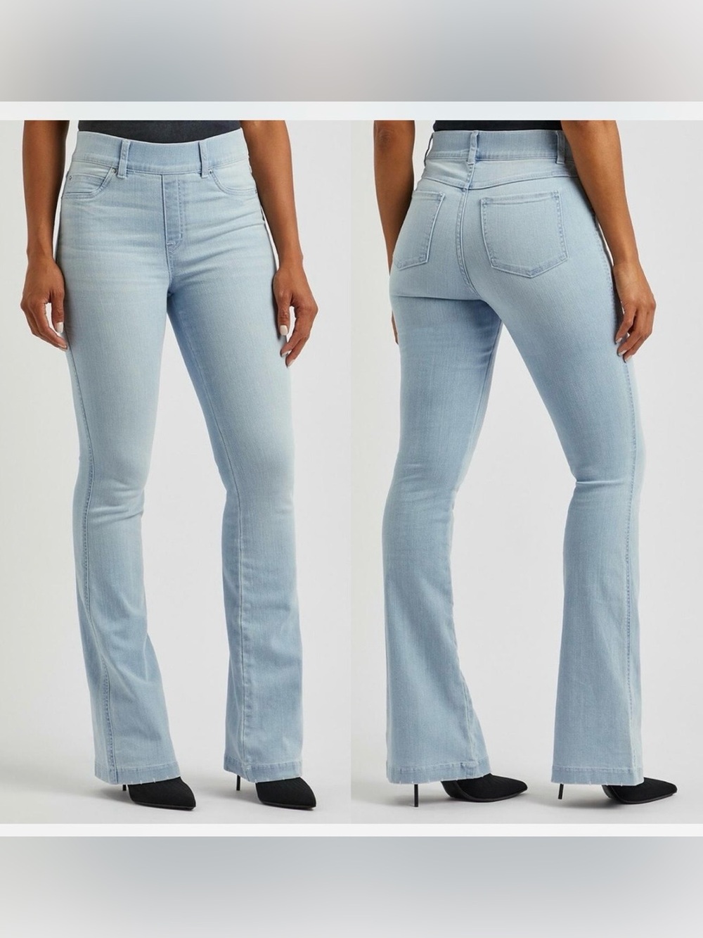 SPANX Flare Jeans in Retro Light Blue Pull-on Bootcut Women Medium M